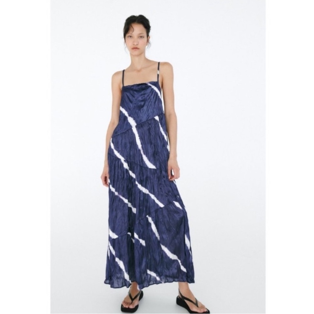 Zara Winkled Effect Tie Dye Dress